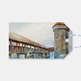 De Kapelbrug in Luzern (Zwitserland) Cadeaulabel