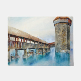 De Kapelbrug in Luzern (Zwitserland) Deurmat