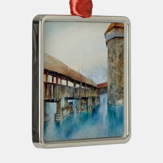 De Kapelbrug in Luzern (Zwitserland) Metalen Ornament (Rechts)