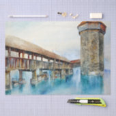 De Kapelbrug in Luzern (Zwitserland) Tissuepapier (Craft)