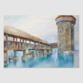 De Kapelbrug in Luzern (Zwitserland) Tissuepapier (Voorkant)