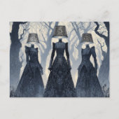 De kaphoed Dames in het bos Briefkaart (Voorkant)