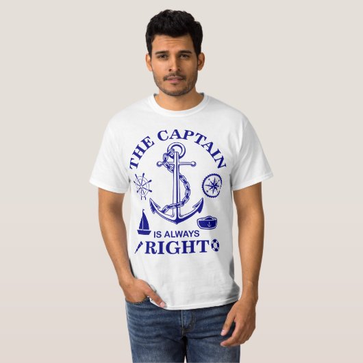 De kapitein heeft altijd gelijk - Captain Funny -  T-shirt (Voorkant volledig)