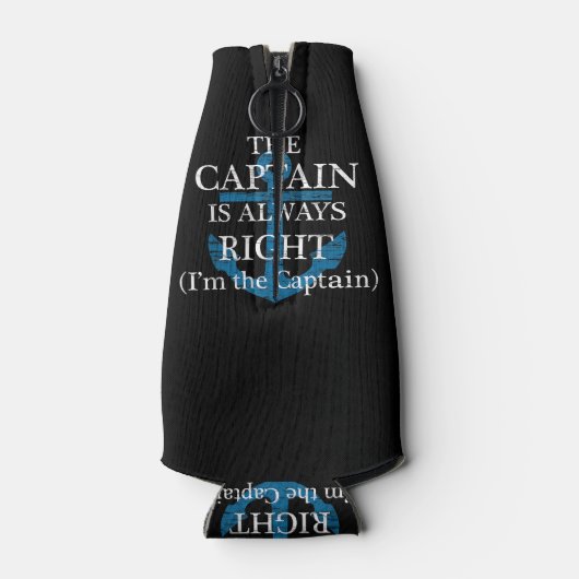 De kapitein heeft altijd gelijk en ik ben de kapit flesjeskoeler (Achterkant)