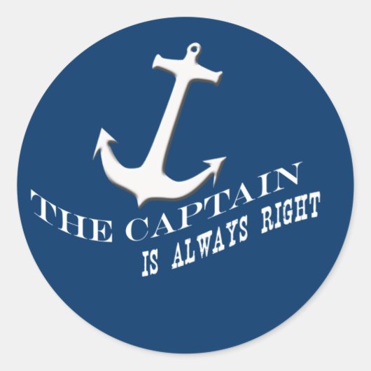 de kapitein heeft altijd gelijk ronde sticker (Voorkant)