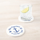 De kapitein heeft altijd gelijk zandsteen onderzetter (Zijkant)