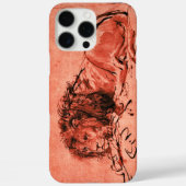 DE KAPITEIN LION LYING DOWN, Antiek Rood, zwart Case-Mate iPhone Case (Achterkant)