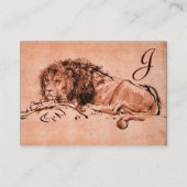 DE KAPITEIN LION LYING DOWN MONOGRAM, Roze zwart Visitekaartje (Achterkant)