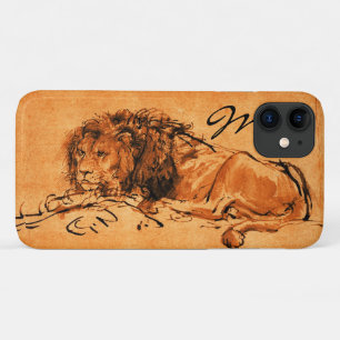 DE KAPITEIN LION LYING DOWN, Oranje, zwart Monogra iPhone 11 Hoesje