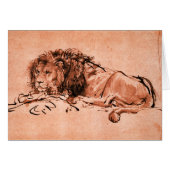 DE KAPITEIN LION LYING DOWN, Roze zwart (Voorkant Horizontaal)
