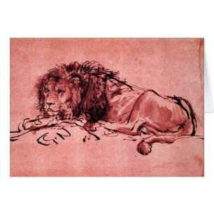 DE KAPITEIN LION LYING DOWN, Roze zwart