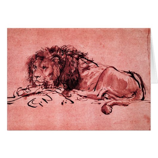 DE KAPITEIN LION LYING DOWN, Roze zwart (Voorkant Horizontaal)