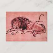DE KAPITEIN LION LYING DOWN, Roze zwart Visitekaartje (Achterkant)