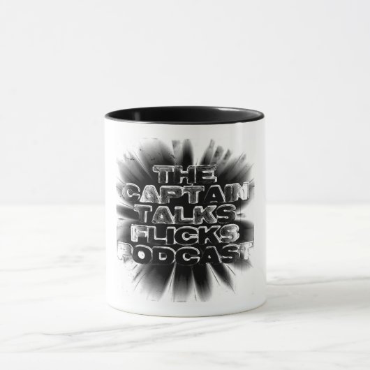 De kapitein praat fliks Podcast (geheim deksel) Mok (Midden)