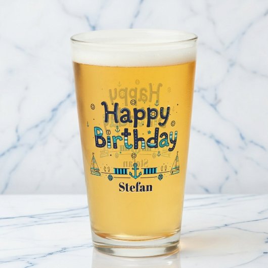 De "Kapitein van het Feest" Persoonlijke Pintglas Glas