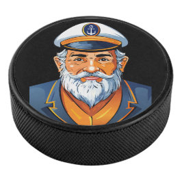 De kapitein van het schip hockey puck