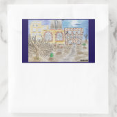 De kapotte fabriek van gedoemde machines rechthoekige sticker (Tas)