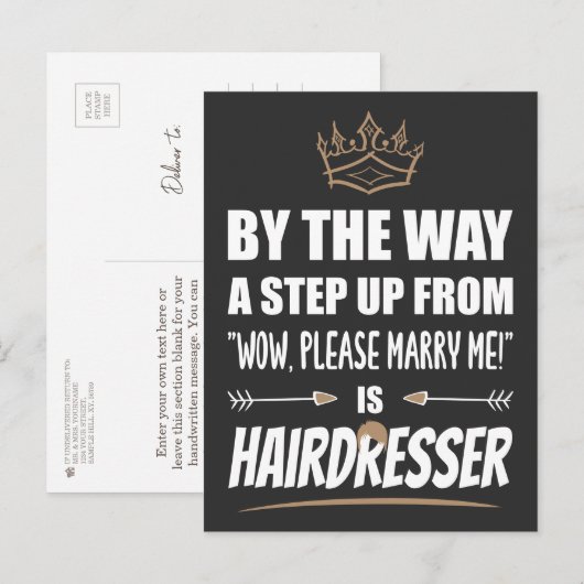 De kapper is de Ultimate in Appeal. Cadeau Briefkaart (Voorkant / Achterkant)