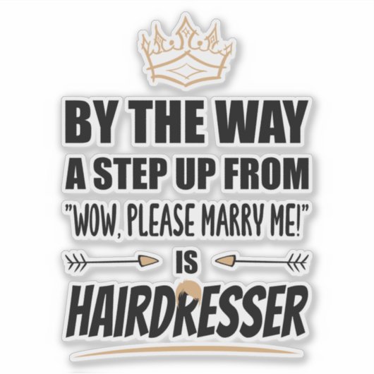 De kapper is de Ultimate in Appeal. Cadeau Sticker (Voorkant)