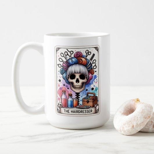 De kapper Tarot Kaart Mok (Met donut)