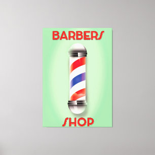 De kappers winkelen het Vintage Teken van Pool Canvas Afdruk