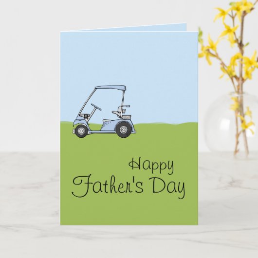 De Kar van het golf - Gepersonaliseerd Wenskaart Kaart (Gele Bloem)