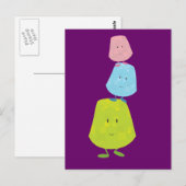 De karakters die van de gok op elkaar in evenwicht briefkaart (Voorkant / Achterkant)