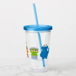 De Karakters van het Sesame Street van het pixel Acryl Drinkbeker