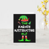 De Karate Instructeur Elf Kerst Matching Pajam Kaart (Gele Bloem)