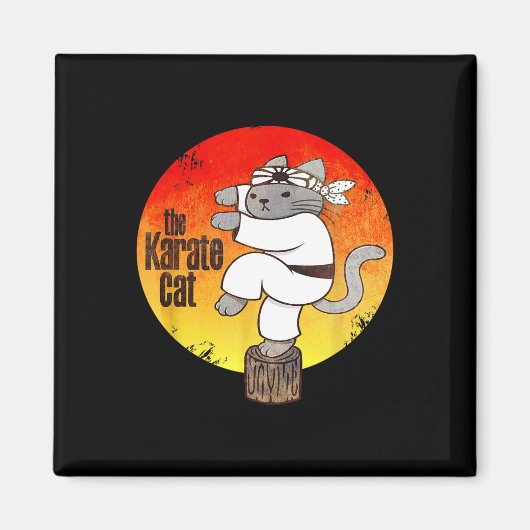 De karate kat (verontruste versie) magneet (Voorkant)