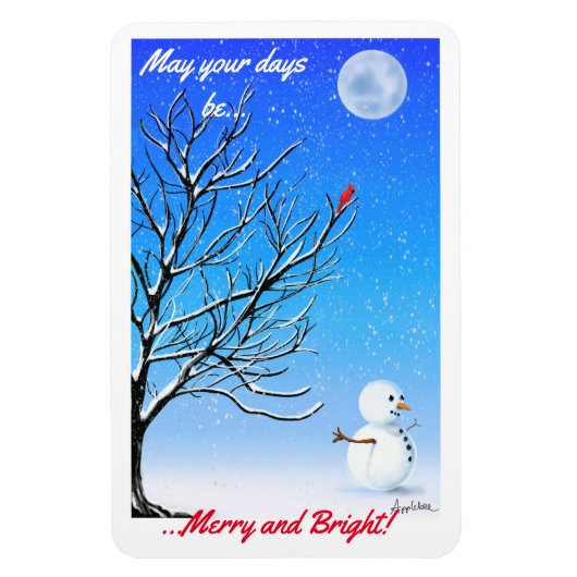 De kardinaal en de Snowman Magneet (Verticaal)