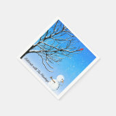 De kardinaal en de Snowman Servet (Hoek)