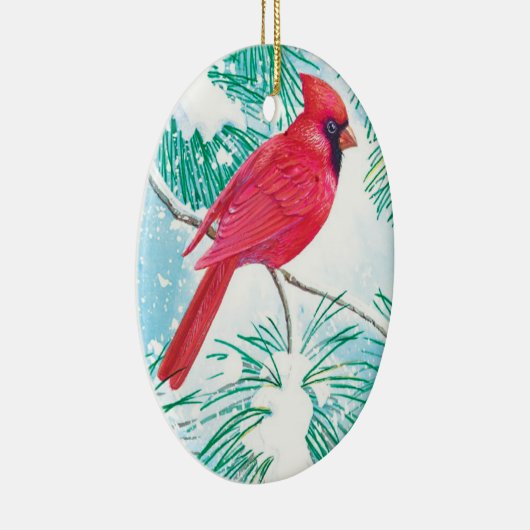 De kardinaal - keramisch ornament (Rechts)