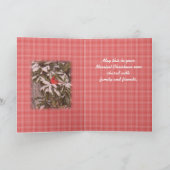 De kardinaal op SneeuwMagnolia past aan Feestdagen Kaart (Binnen)