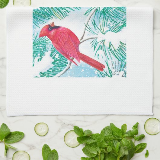 De kardinaal - theedoek (Gevouwen)