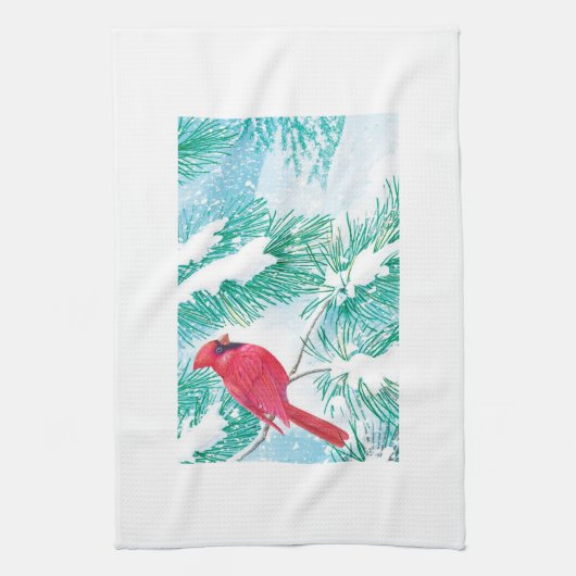 De kardinaal - theedoek (Verticaal)