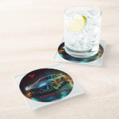 De kardinaal XL5000 Elite sportwagen Glazen Onderzetter (Schuin)