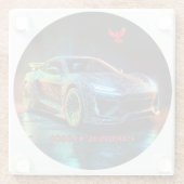 De kardinaal XL5000 Elite sportwagen Glazen Onderzetter (Achterkant)