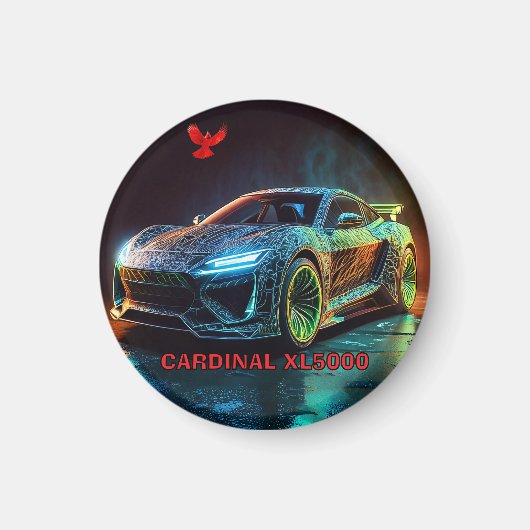 De kardinaal XL5000 Elite sportwagen Magneet (Voorkant)