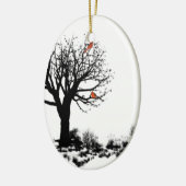 De kardinale boom keramisch ornament (Links)