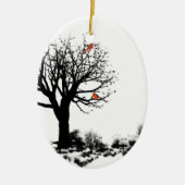 De kardinale boom keramisch ornament (Voorkant)