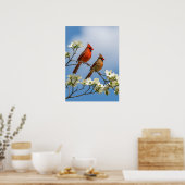 De kardinale hofmakerij: Dogwood Dreamscape Poster (Keuken)