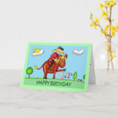 De Karikaturen van de Cartoon van de verjaardag Kaart (Gele Bloem)