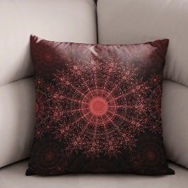 De karmozijnrode mousserende bloemkunst kussen