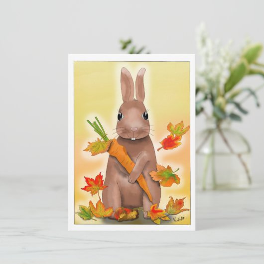 DE Karte Hase im Herbst (Staand voorkant)