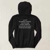 De kat achter het gordijn hoodie (Design achterkant)