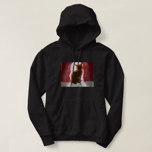 De kat achter het gordijn hoodie (Design voorkant)