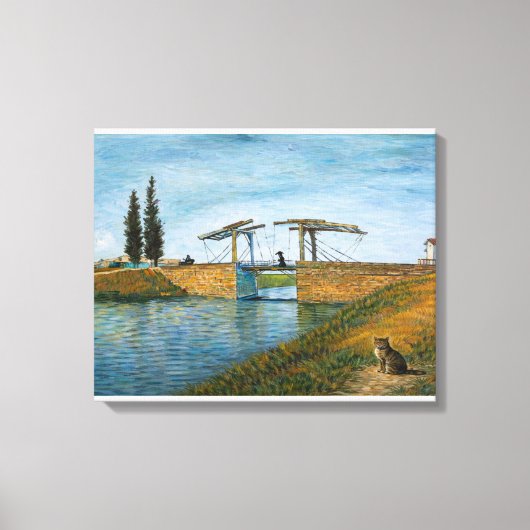 De kat bij de Langlois-brug Canvasprint Canvas Afdruk (Voorkant)