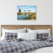 De kat bij de Langlois-brug Canvasprint Canvas Afdruk (Insitu (Slaapkamer))
