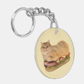 De kat brood sandwich sleutelhanger (Voorkant Links)
